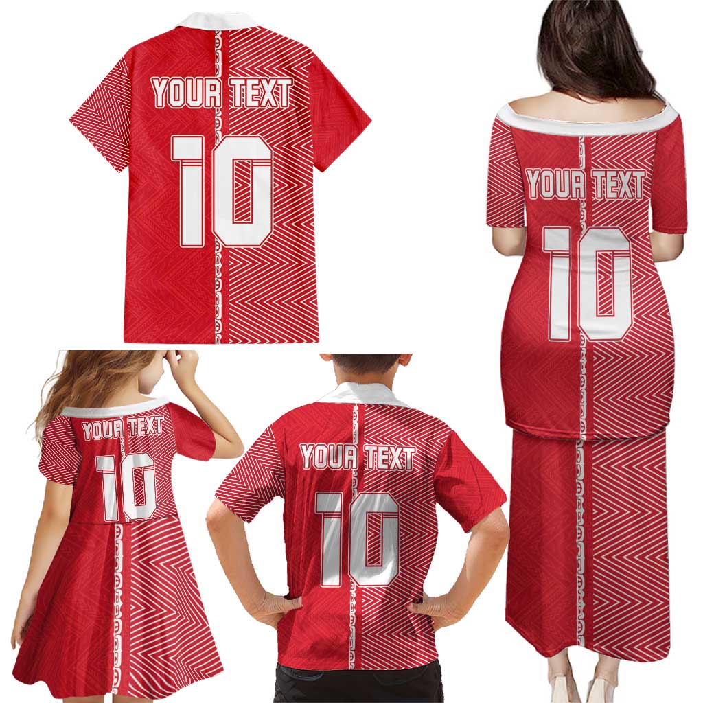Custom Tahiti Football-Iron Warriors Family Matching Puletasi and Hawaiian Shirt