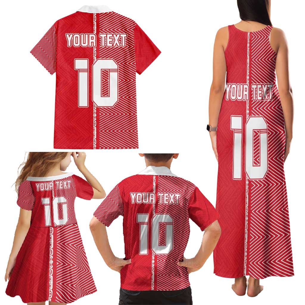 Custom Tahiti Football-Iron Warriors Family Matching Tank Maxi Dress and Hawaiian Shirt LT03 - Polynesian Pride