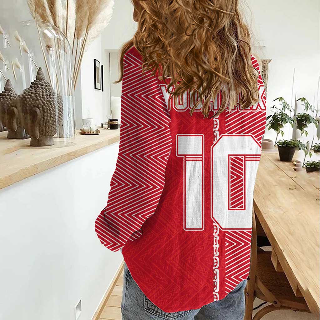 Custom Tahiti Football-Iron Warriors Women Casual Shirt LT03 - Polynesian Pride