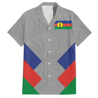 Custom New Caledonia-The Kagus Family Matching Long Sleeve Bodycon Dress and Hawaiian Shirt LT03 Dad's Shirt - Short Sleeve Gray - Polynesian Pride