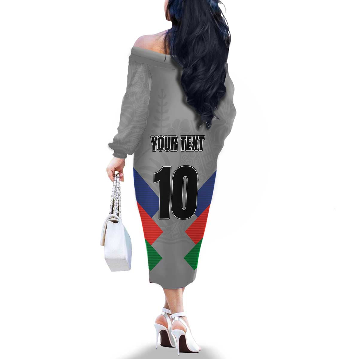 Custom New Caledonia-The Kagus Family Matching Off The Shoulder Long Sleeve Dress and Hawaiian Shirt LT03 - Polynesian Pride
