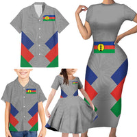 Custom New Caledonia-The Kagus Family Matching Short Sleeve Bodycon Dress and Hawaiian Shirt LT03 - Polynesian Pride