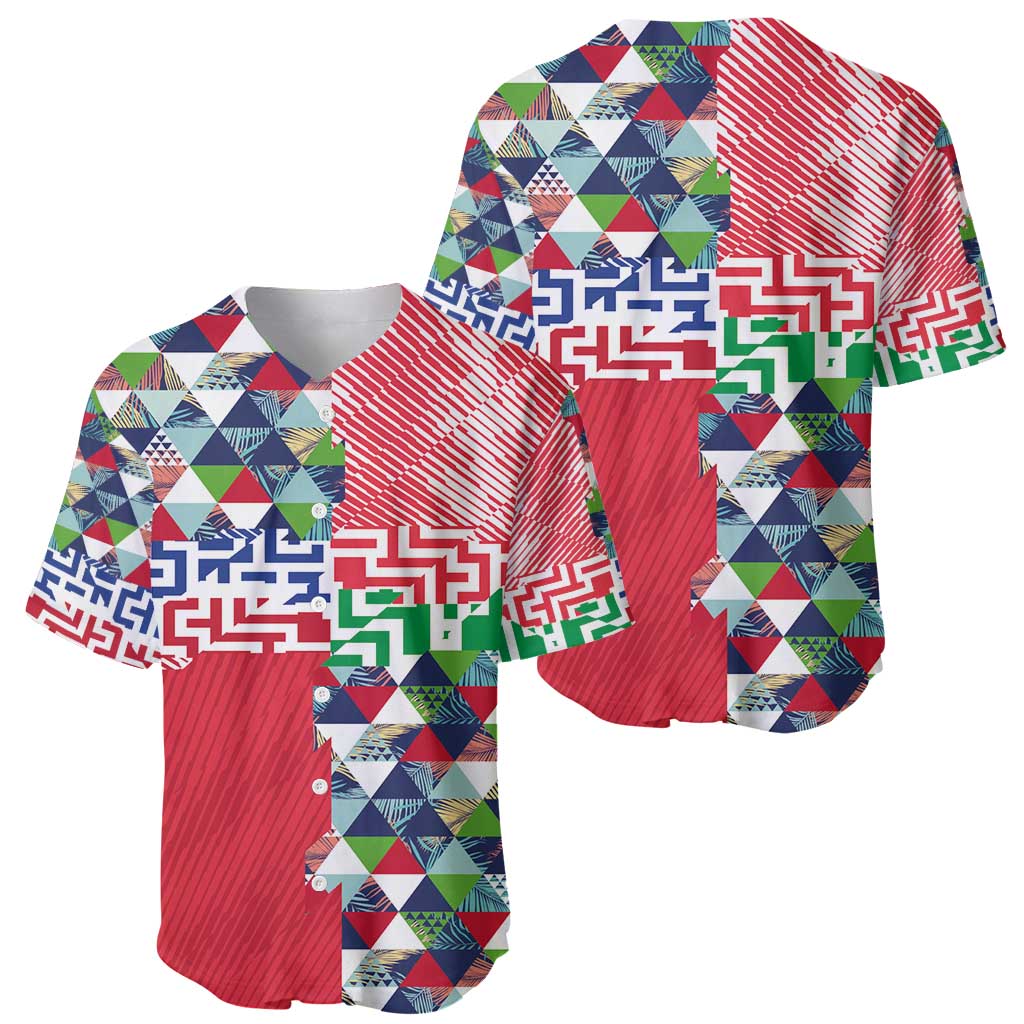 Hawaiian Floral Kakau Tropical Leaves-Sporty Style Baseball Jersey LT03 - Polynesian Pride