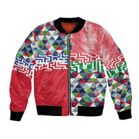 Hawaiian Floral Kakau Tropical Leaves-Sporty Style Bomber Jacket LT03 Unisex Art - Polynesian Pride