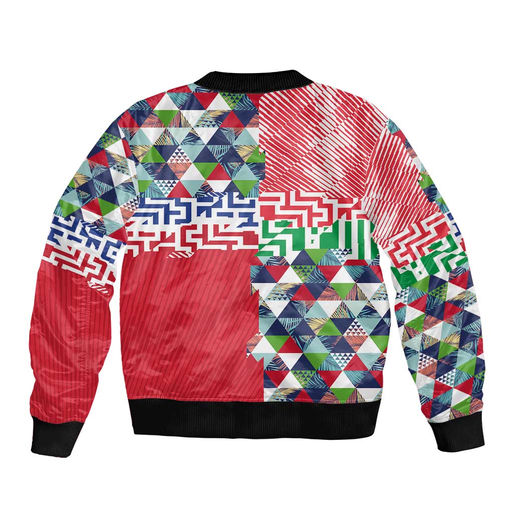 Hawaiian Floral Kakau Tropical Leaves-Sporty Style Bomber Jacket LT03 - Polynesian Pride