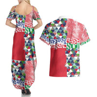 Hawaiian Floral Kakau Tropical Leaves-Sporty Style Couples Matching Summer Maxi Dress and Hawaiian Shirt LT03 - Polynesian Pride
