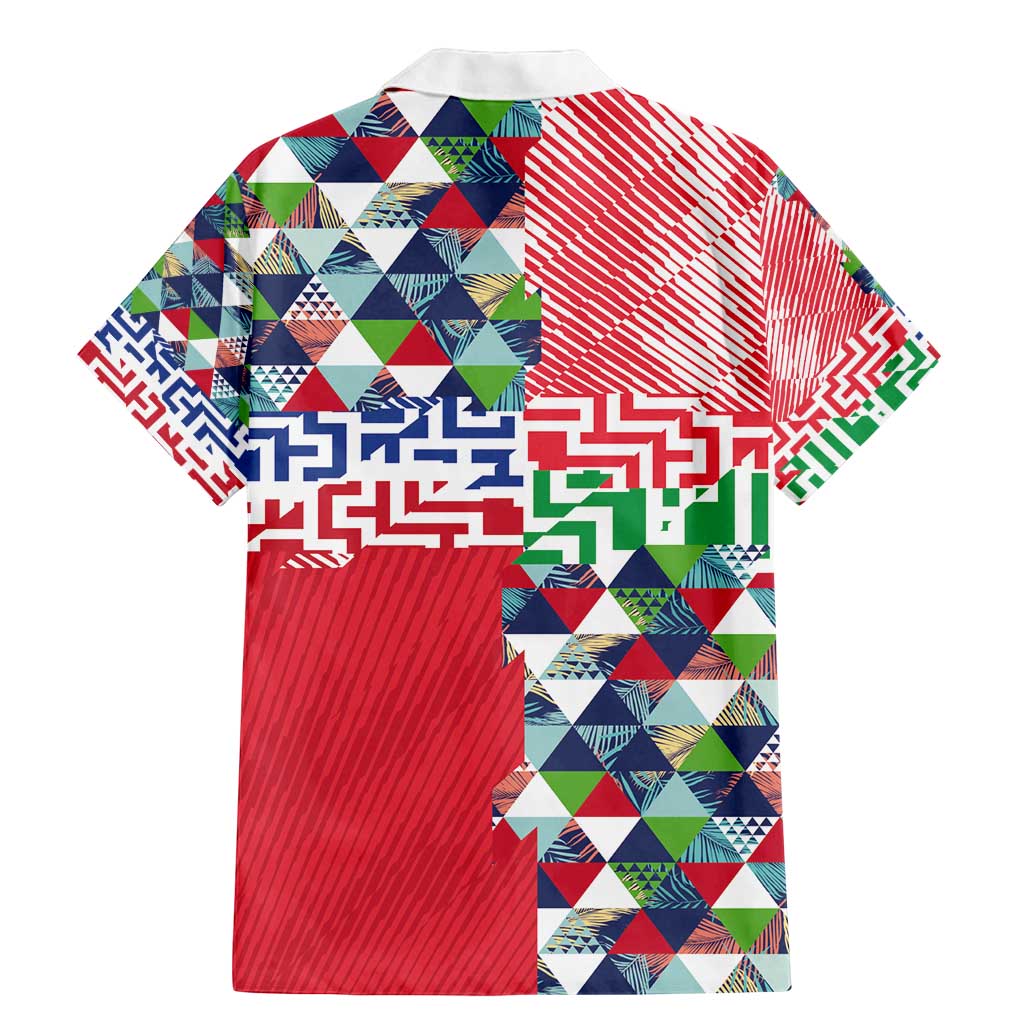 Hawaiian Floral Kakau Tropical Leaves-Sporty Style Family Matching Mermaid Dress and Hawaiian Shirt LT03 - Polynesian Pride