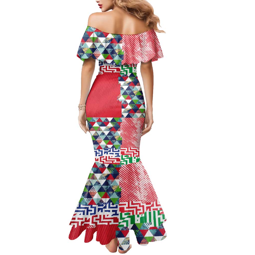 Hawaiian Floral Kakau Tropical Leaves-Sporty Style Family Matching Mermaid Dress and Hawaiian Shirt LT03 - Polynesian Pride