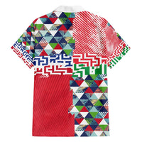 Hawaiian Floral Kakau Tropical Leaves-Sporty Style Family Matching Off Shoulder Short Dress and Hawaiian Shirt LT03 - Polynesian Pride