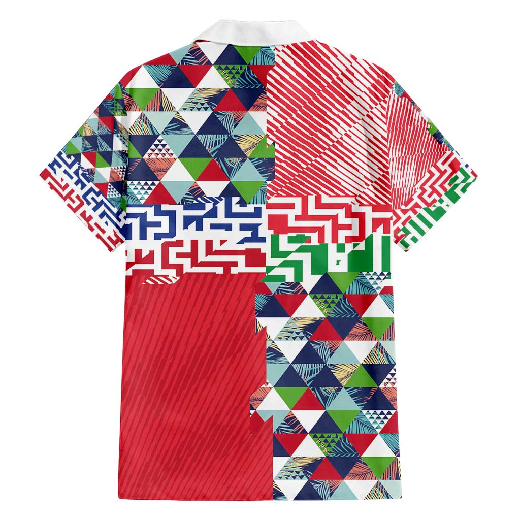 Hawaiian Floral Kakau Tropical Leaves-Sporty Style Family Matching Puletasi and Hawaiian Shirt LT03 - Polynesian Pride