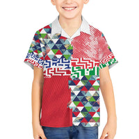 Hawaiian Floral Kakau Tropical Leaves-Sporty Style Family Matching Short Sleeve Bodycon Dress and Hawaiian Shirt LT03 Son's Shirt Art - Polynesian Pride