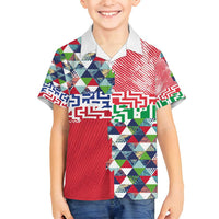 Hawaiian Floral Kakau Tropical Leaves-Sporty Style Family Matching Summer Maxi Dress and Hawaiian Shirt LT03 Son's Shirt Art - Polynesian Pride