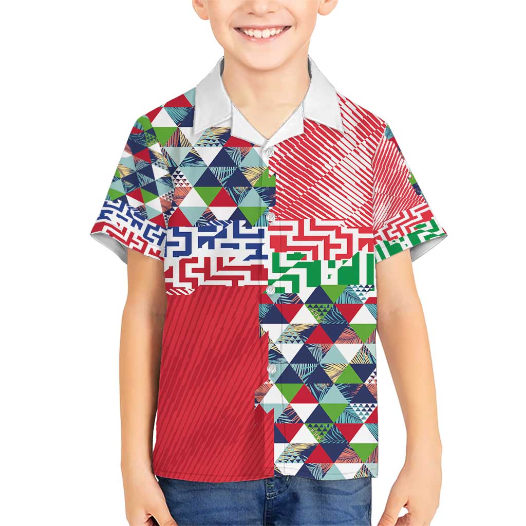Hawaiian Floral Kakau Tropical Leaves-Sporty Style Hawaiian Shirt