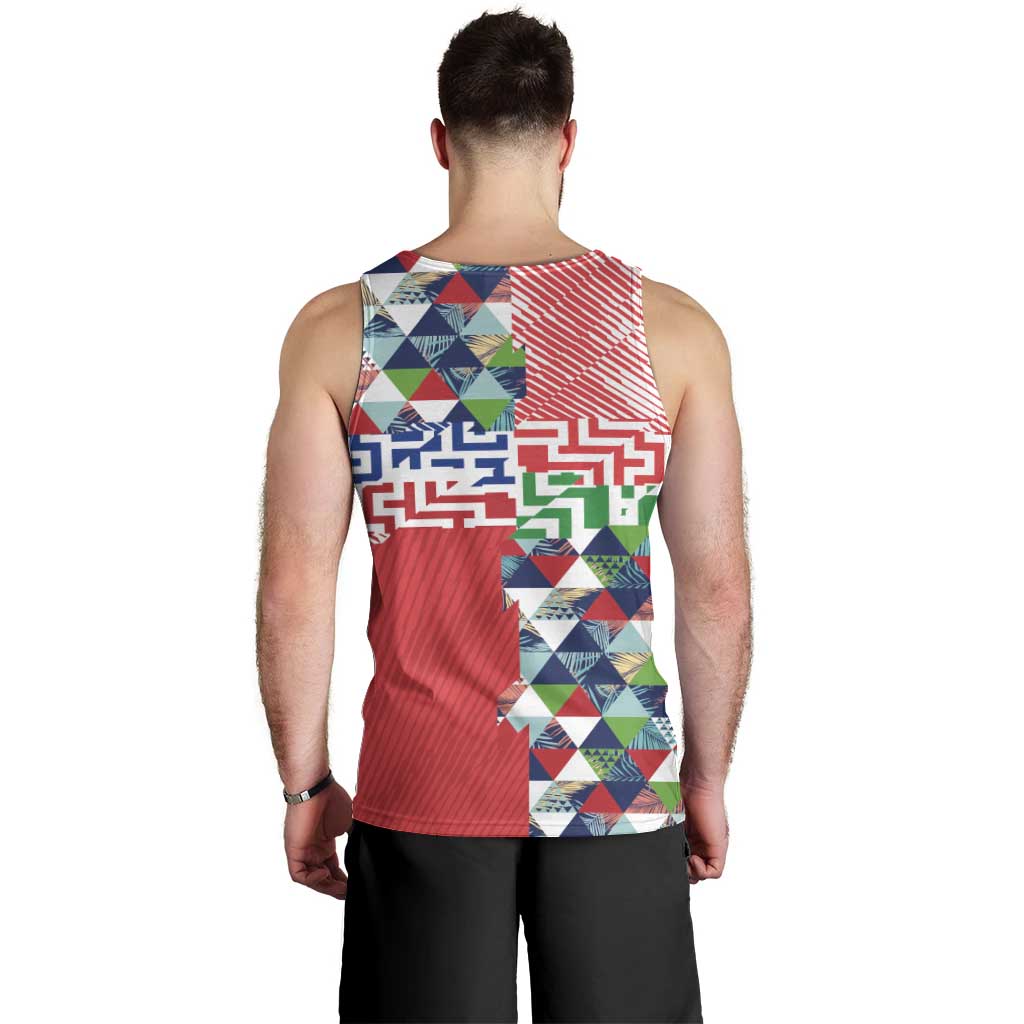 Hawaiian Floral Kakau Tropical Leaves-Sporty Style Men Tank Top