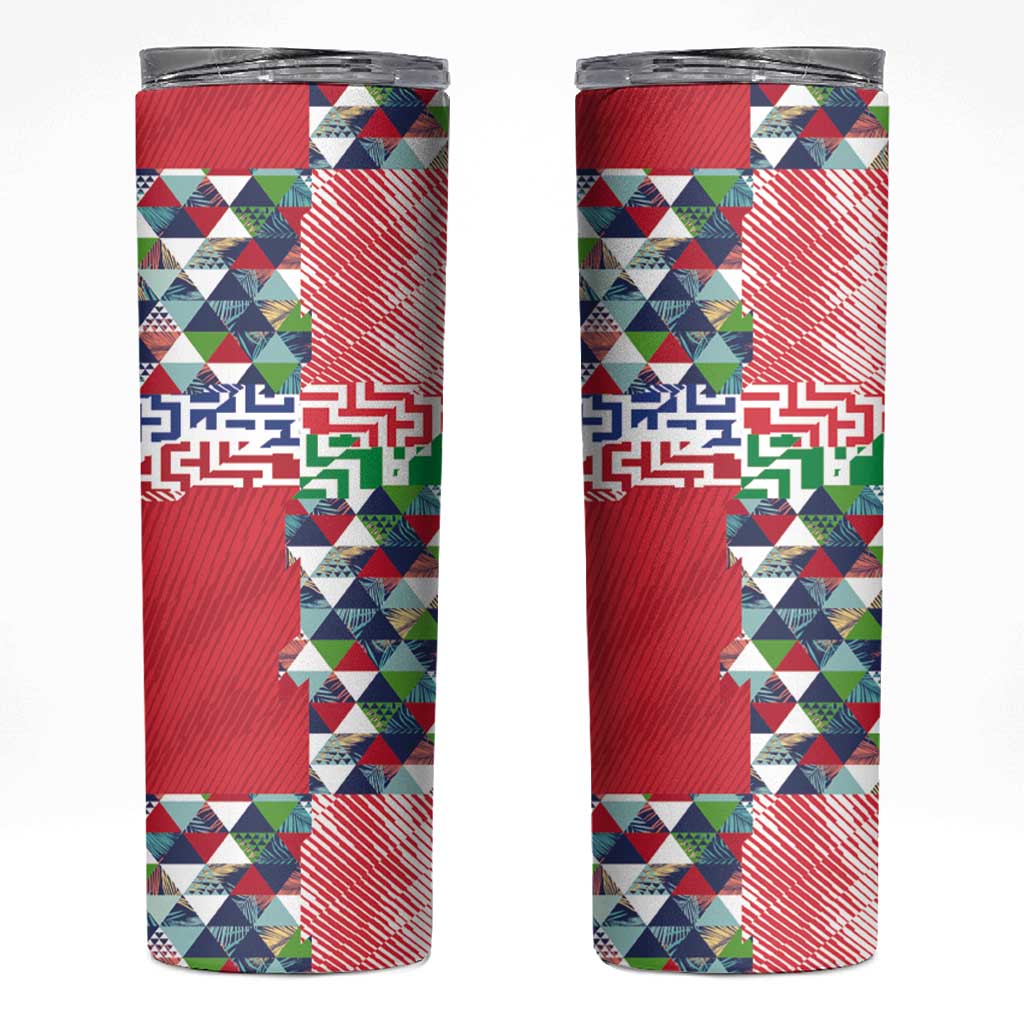 Hawaiian Floral Kakau Tropical Leaves-Sporty Style Skinny Tumbler LT03 Art - Polynesian Pride
