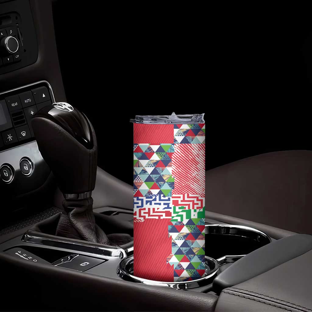 Hawaiian Floral Kakau Tropical Leaves-Sporty Style Skinny Tumbler LT03 - Polynesian Pride