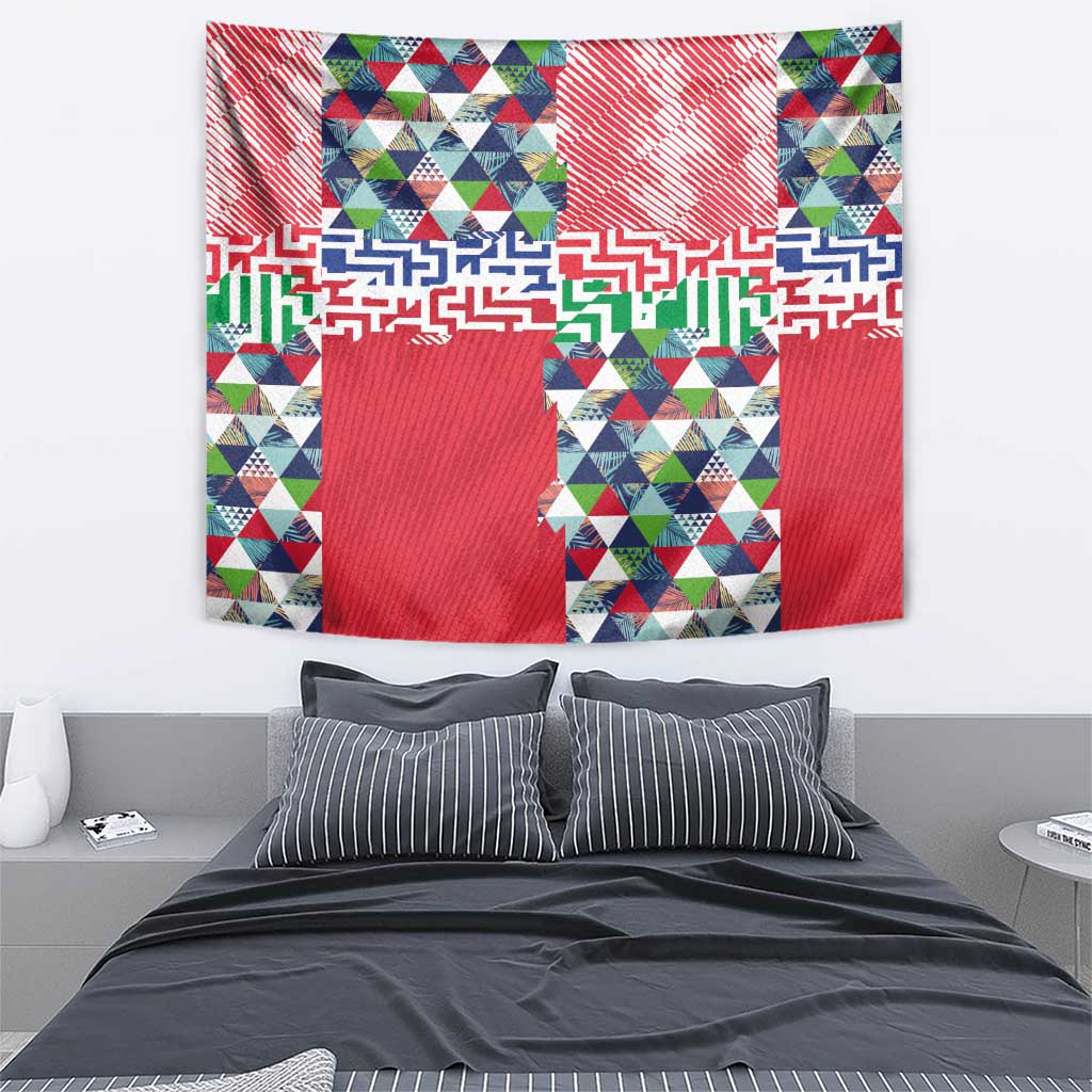 Hawaiian Floral Kakau Tropical Leaves-Sporty Style Tapestry LT03 - Polynesian Pride