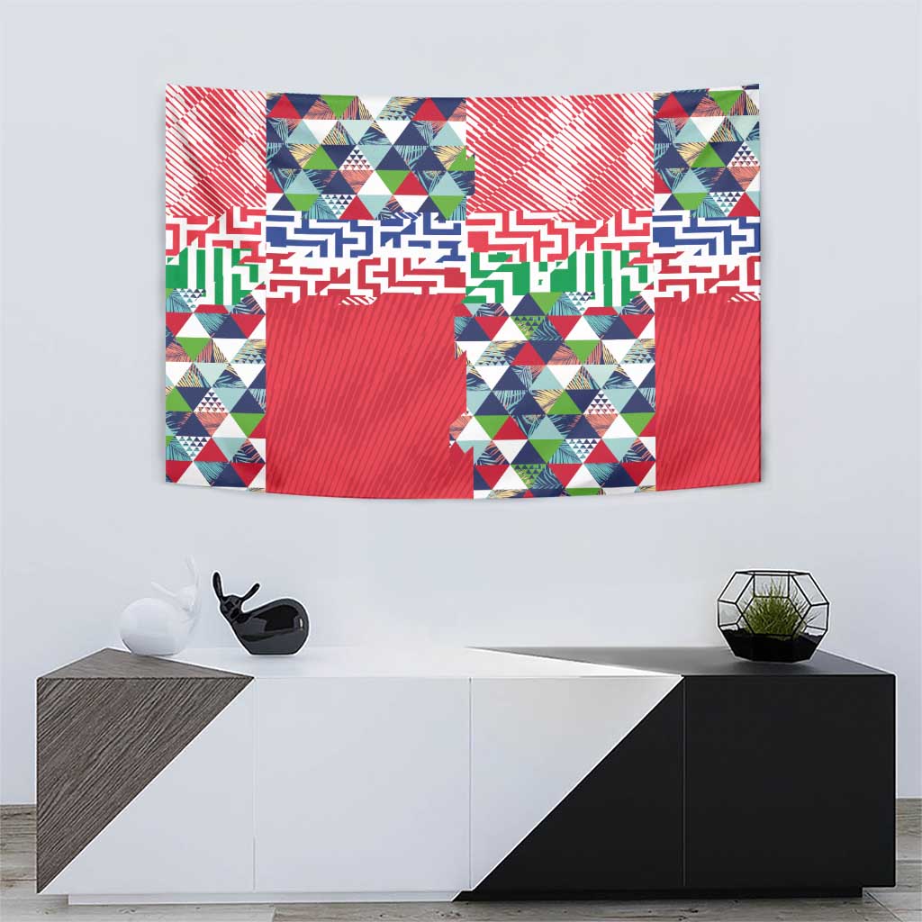 Hawaiian Floral Kakau Tropical Leaves-Sporty Style Tapestry LT03 - Polynesian Pride