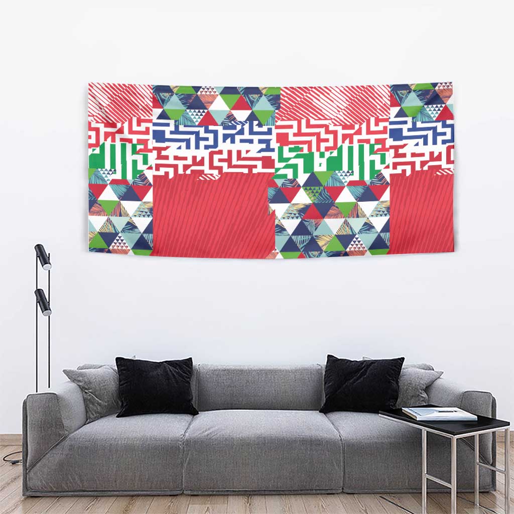 Hawaiian Floral Kakau Tropical Leaves-Sporty Style Tapestry LT03 - Polynesian Pride