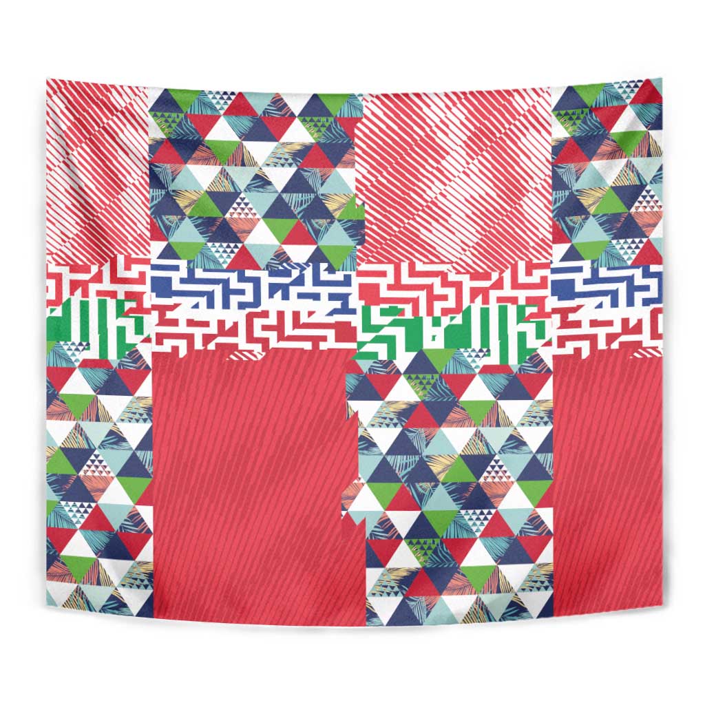 Hawaiian Floral Kakau Tropical Leaves-Sporty Style Tapestry LT03 - Polynesian Pride