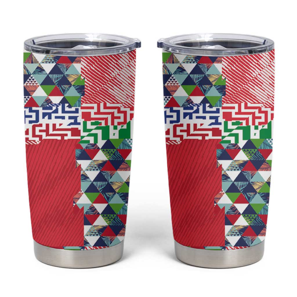Hawaiian Floral Kakau Tropical Leaves-Sporty Style Tumbler Cup LT03 Art - Polynesian Pride