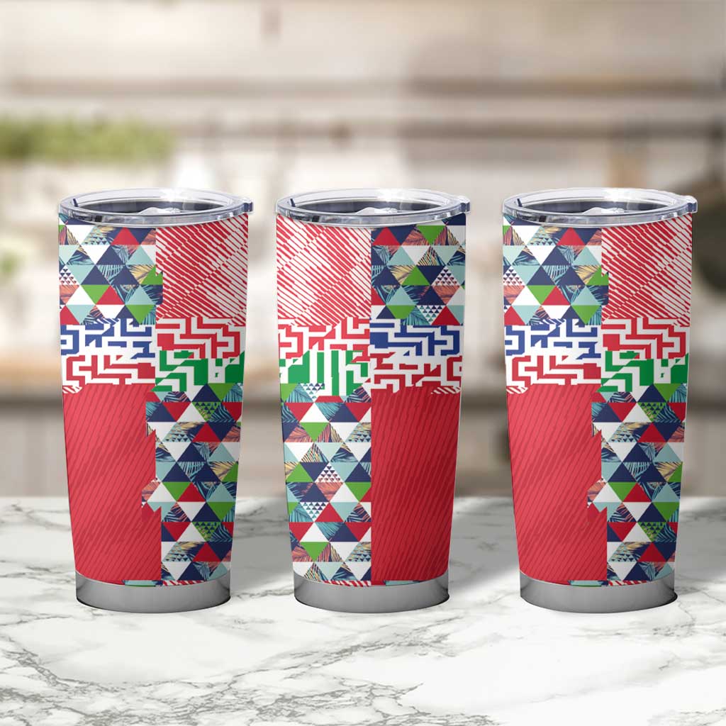 Hawaiian Floral Kakau Tropical Leaves-Sporty Style Tumbler Cup LT03 - Polynesian Pride
