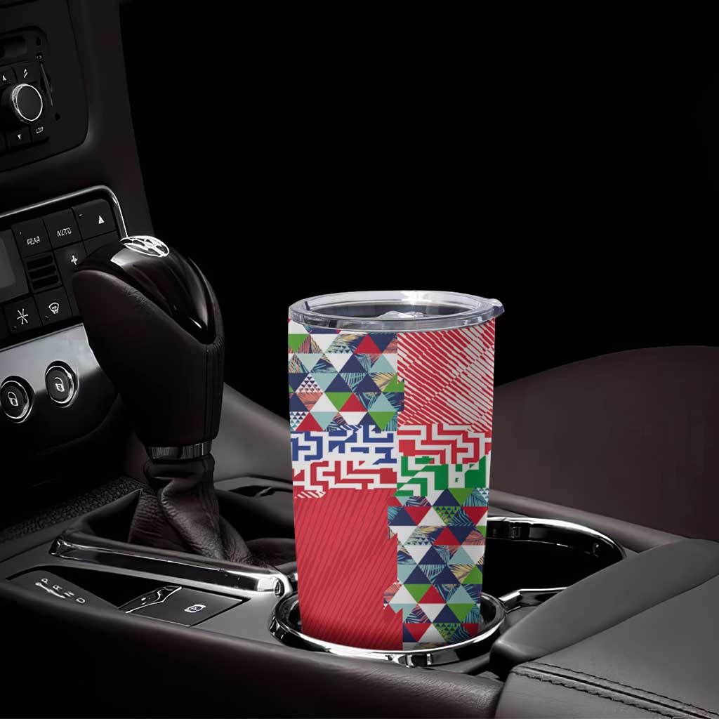 Hawaiian Floral Kakau Tropical Leaves-Sporty Style Tumbler Cup LT03 - Polynesian Pride