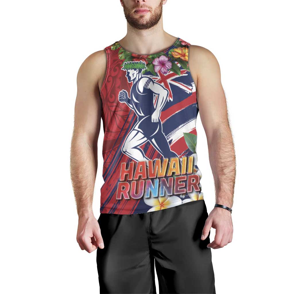 Hawaii Runner-Kakau Art with Lei and Plumeria Men Tank Top