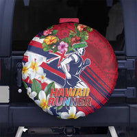Hawaii Runner-Kakau Art with Lei and Plumeria Spare Tire Cover LT03 No hole Red-Blue - Polynesian Pride