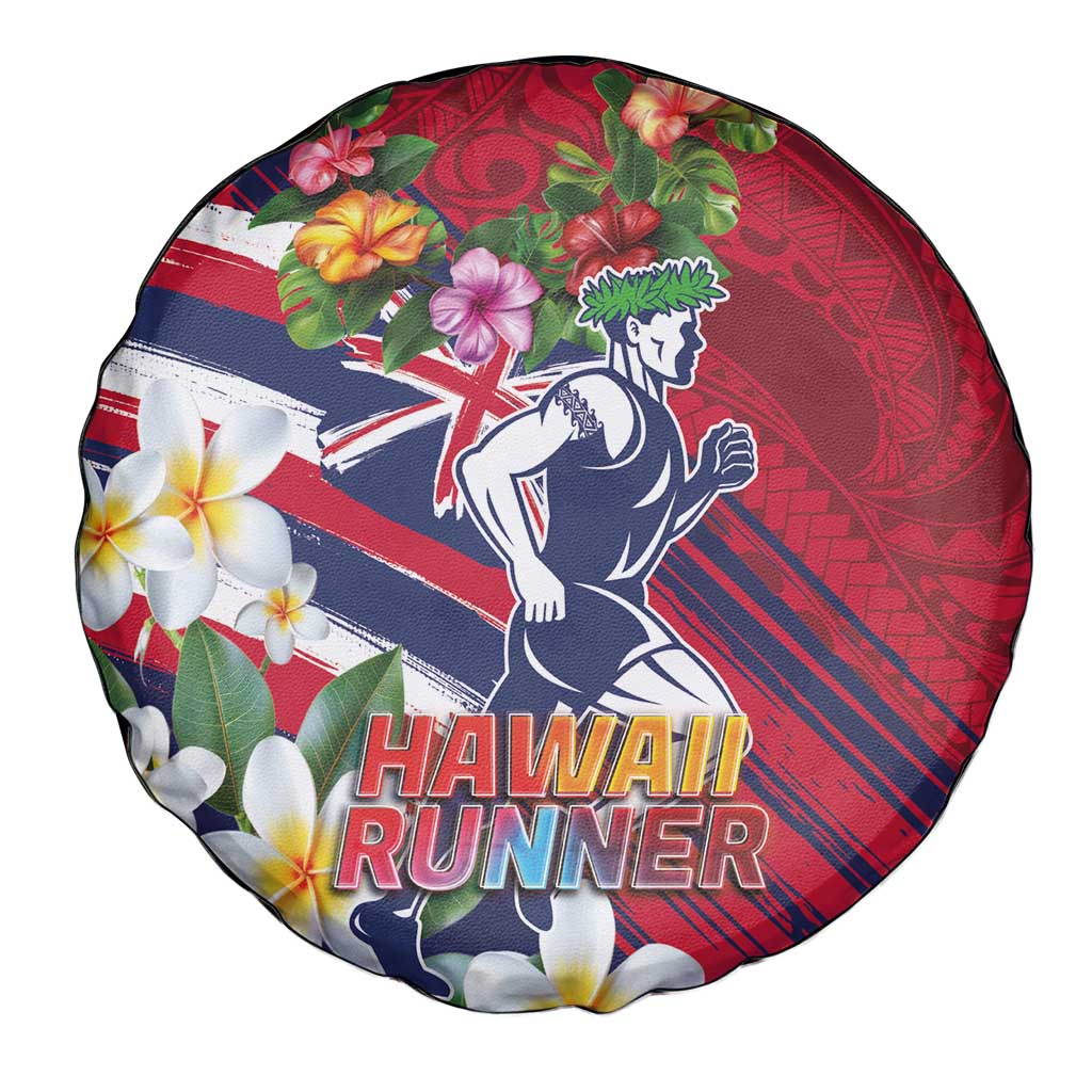 Hawaii Runner-Kakau Art with Lei and Plumeria Spare Tire Cover LT03 - Polynesian Pride