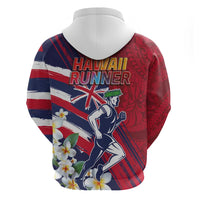 Hawaii Runner-Kakau Art with Lei and Plumeria Zip Hoodie LT03 - Polynesian Pride