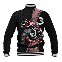 Aotearoa Toitu Te Tiriti Taniko Baseball Jacket Maori Taniwha Haka - Honour the Treaty