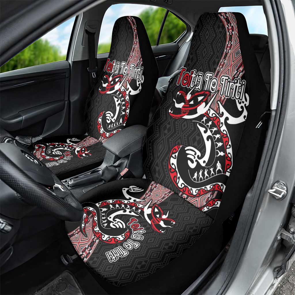 Aotearoa Toitu Te Tiriti Taniko Car Seat Cover Maori Taniwha Haka - Honour the Treaty LT03 - Polynesian Pride