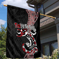 Aotearoa Toitu Te Tiriti Taniko Garden Flag Maori Taniwha Haka - Honour the Treaty LT03 - Polynesian Pride