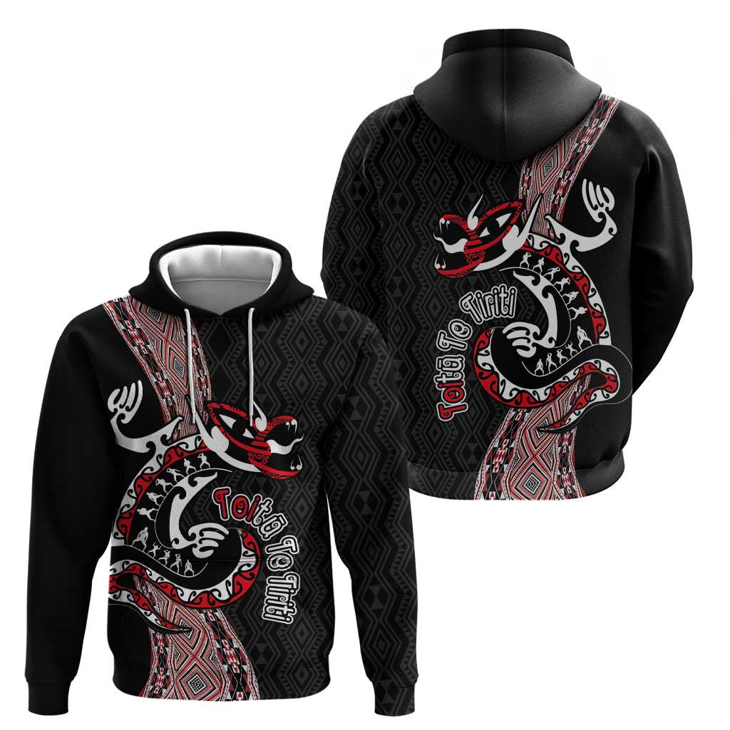 Aotearoa Toitu Te Tiriti Taniko Hoodie Maori Taniwha Haka - Honour the Treaty LT03 - Polynesian Pride