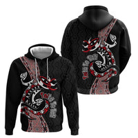 Aotearoa Toitu Te Tiriti Taniko Hoodie Maori Taniwha Haka - Honour the Treaty LT03 - Polynesian Pride