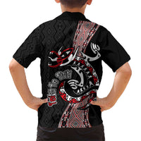 Aotearoa Toitu Te Tiriti Taniko Kid Hawaiian Shirt Maori Taniwha Haka - Honour the Treaty LT03 - Polynesian Pride