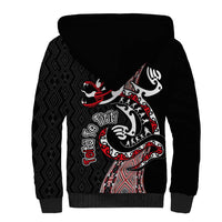 Aotearoa Toitu Te Tiriti Taniko Sherpa Hoodie Maori Taniwha Haka - Honour the Treaty LT03 - Polynesian Pride