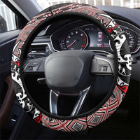 Aotearoa Toitu Te Tiriti Taniko Steering Wheel Cover Maori Taniwha Haka - Honour the Treaty LT03 - Polynesian Pride