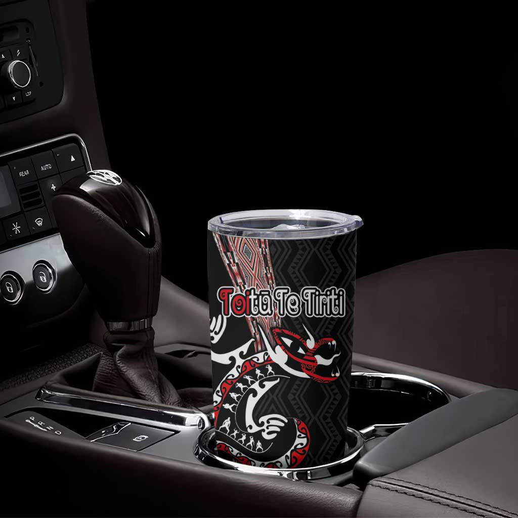 Aotearoa Toitu Te Tiriti Taniko Tumbler Cup Maori Taniwha Haka - Honour the Treaty LT03 - Polynesian Pride