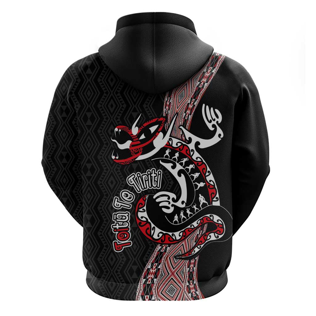 Aotearoa Toitu Te Tiriti Taniko Zip Hoodie Maori Taniwha Haka - Honour the Treaty LT03 - Polynesian Pride