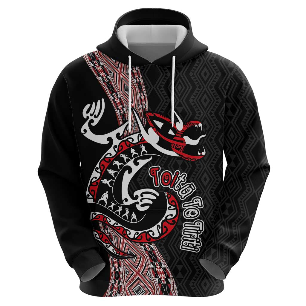 Aotearoa Toitu Te Tiriti Taniko Zip Hoodie Maori Taniwha Haka - Honour the Treaty LT03 - Polynesian Pride