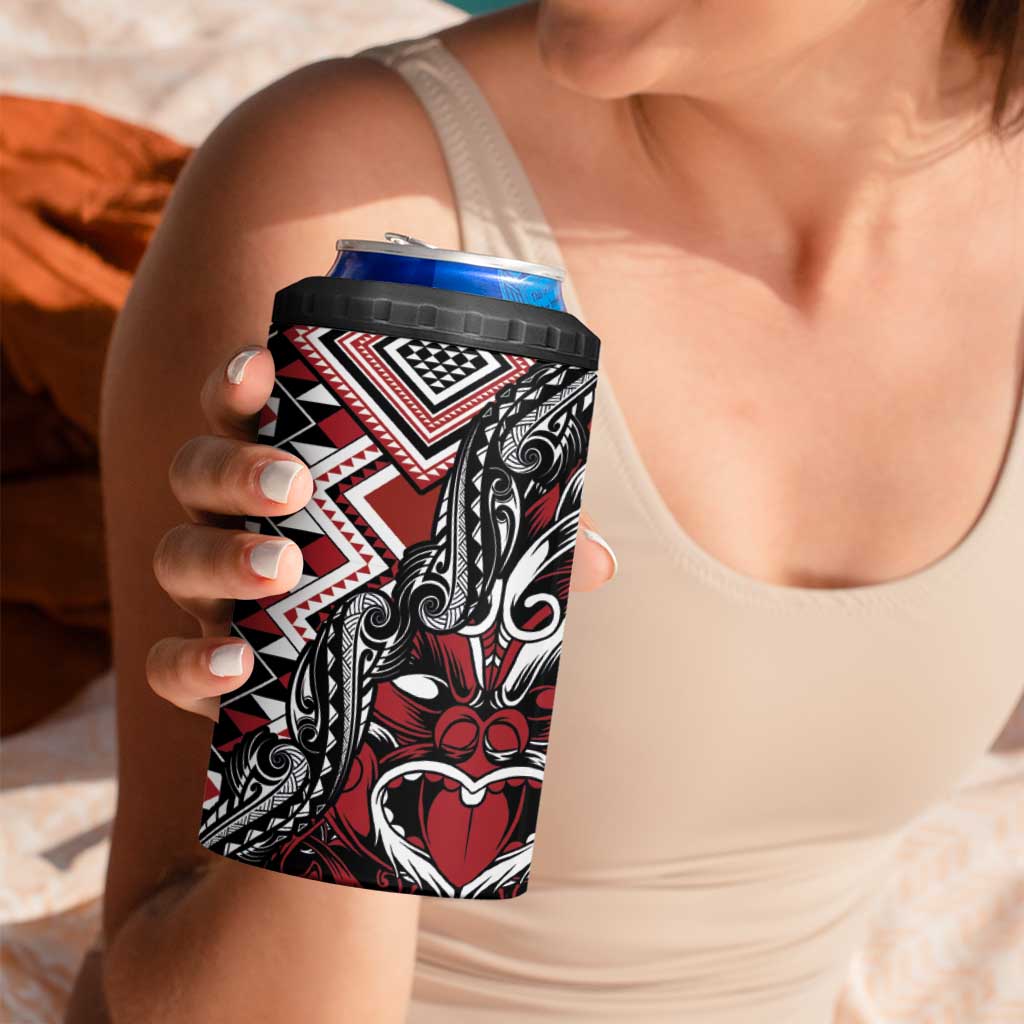 Aotearoa Maori Moko Art with Taniko Half Style 4 in 1 Can Cooler Tumbler