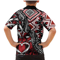 Aotearoa Maori Moko Art with Taniko Half Style Family Matching Mermaid Dress and Hawaiian Shirt LT03 - Polynesian Pride