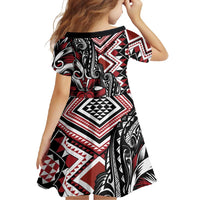 Aotearoa Maori Moko Art with Taniko Half Style Family Matching Mermaid Dress and Hawaiian Shirt LT03 - Polynesian Pride