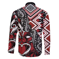 Aotearoa Maori Moko Art with Taniko Half Style Family Matching Short Sleeve Bodycon Dress and Hawaiian Shirt LT03 - Polynesian Pride