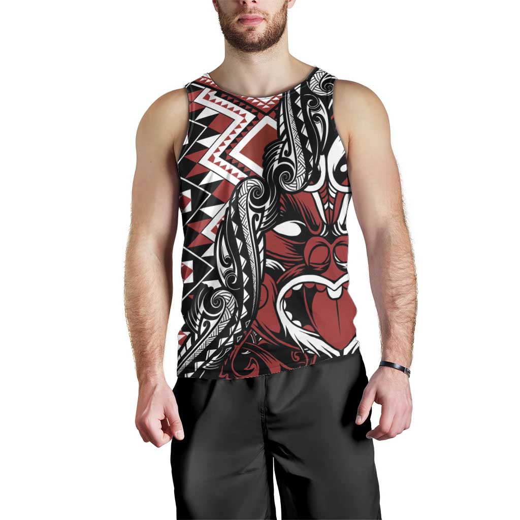 Aotearoa Maori Moko Art with Taniko Half Style Men Tank Top