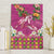Hawaiian Lei Turtle and Plumeria Canvas Wall Art Polynerian Art Tattoo-Plum Pink Color