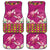 Hawaiian Lei Turtle and Plumeria Car Mats Polynerian Art Tattoo-Plum Pink Color