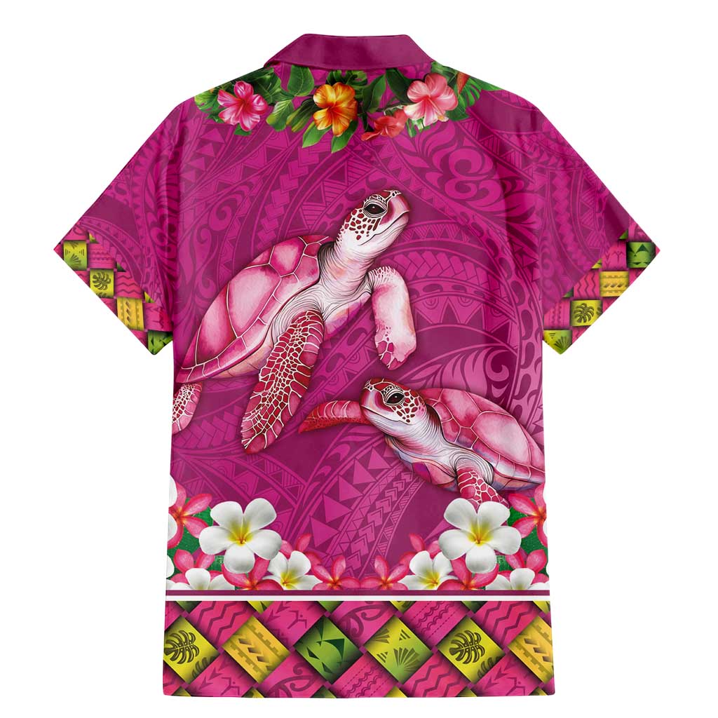 Hawaiian Lei Turtle and Plumeria Family Matching Mermaid Dress and Hawaiian Shirt Polynerian Art Tattoo-Plum Pink Color LT03 - Polynesian Pride